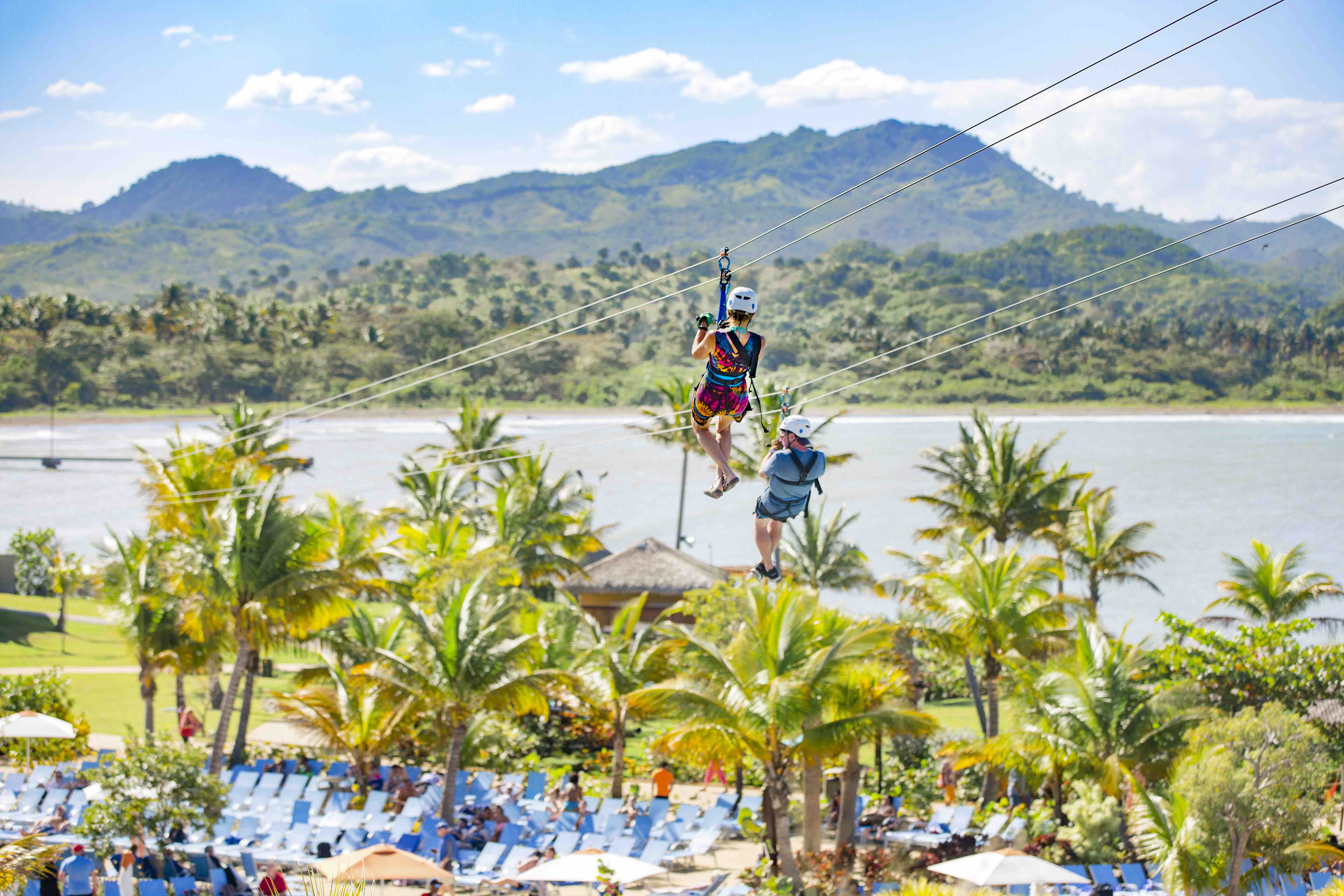 Photo of people ziplining in Amber Cove, Dominican Republic