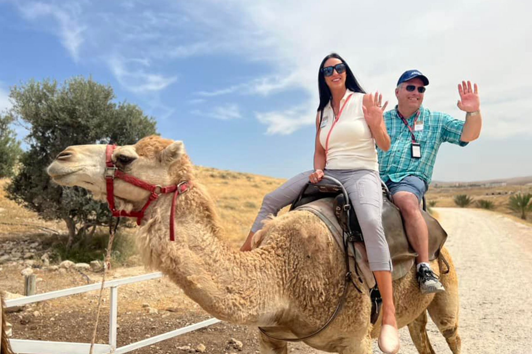 Picture of Lindsey riding a camel in Jerusalem
