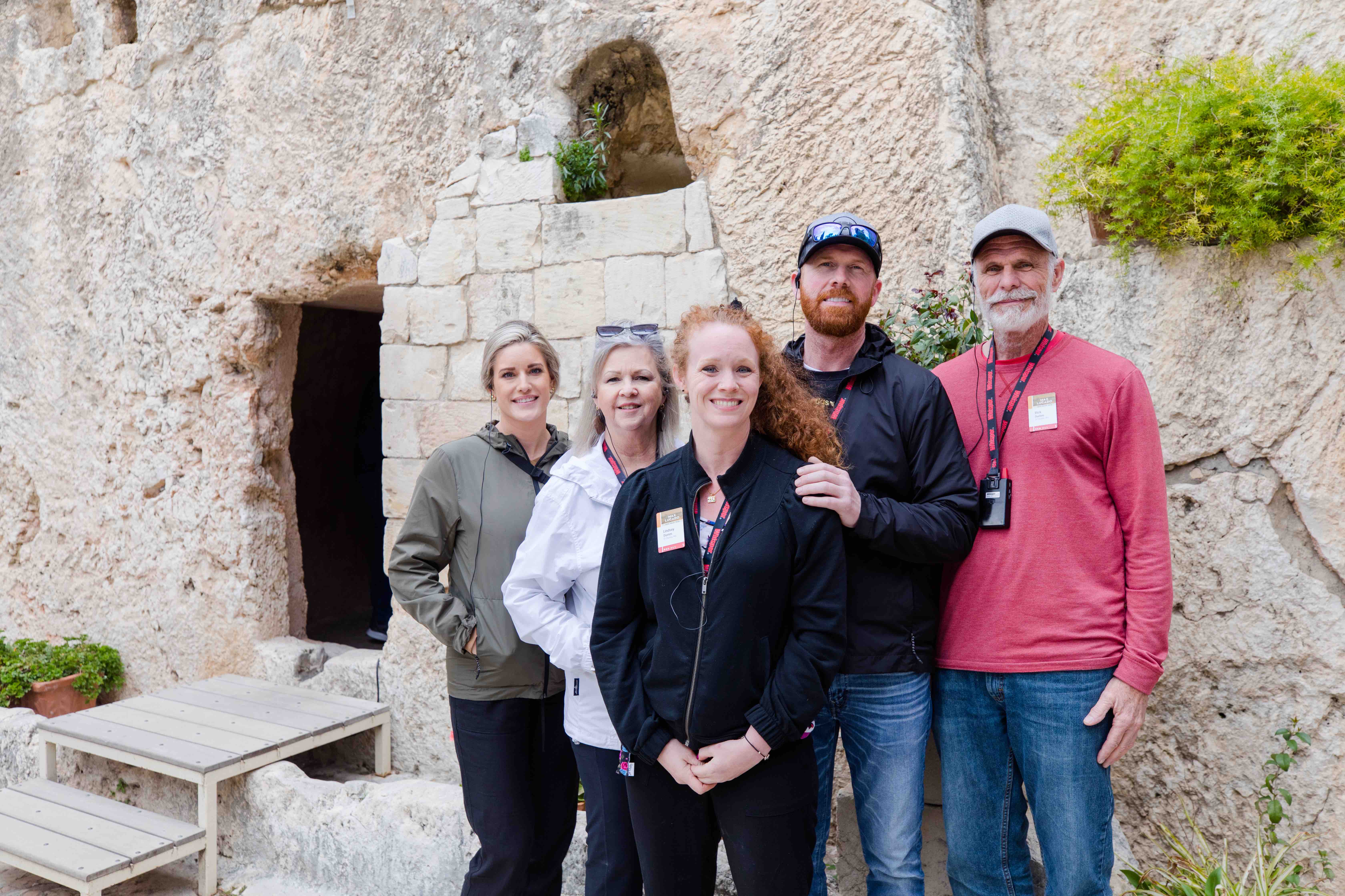 Inspiration travelers in front of the Garden Tomb, Israel