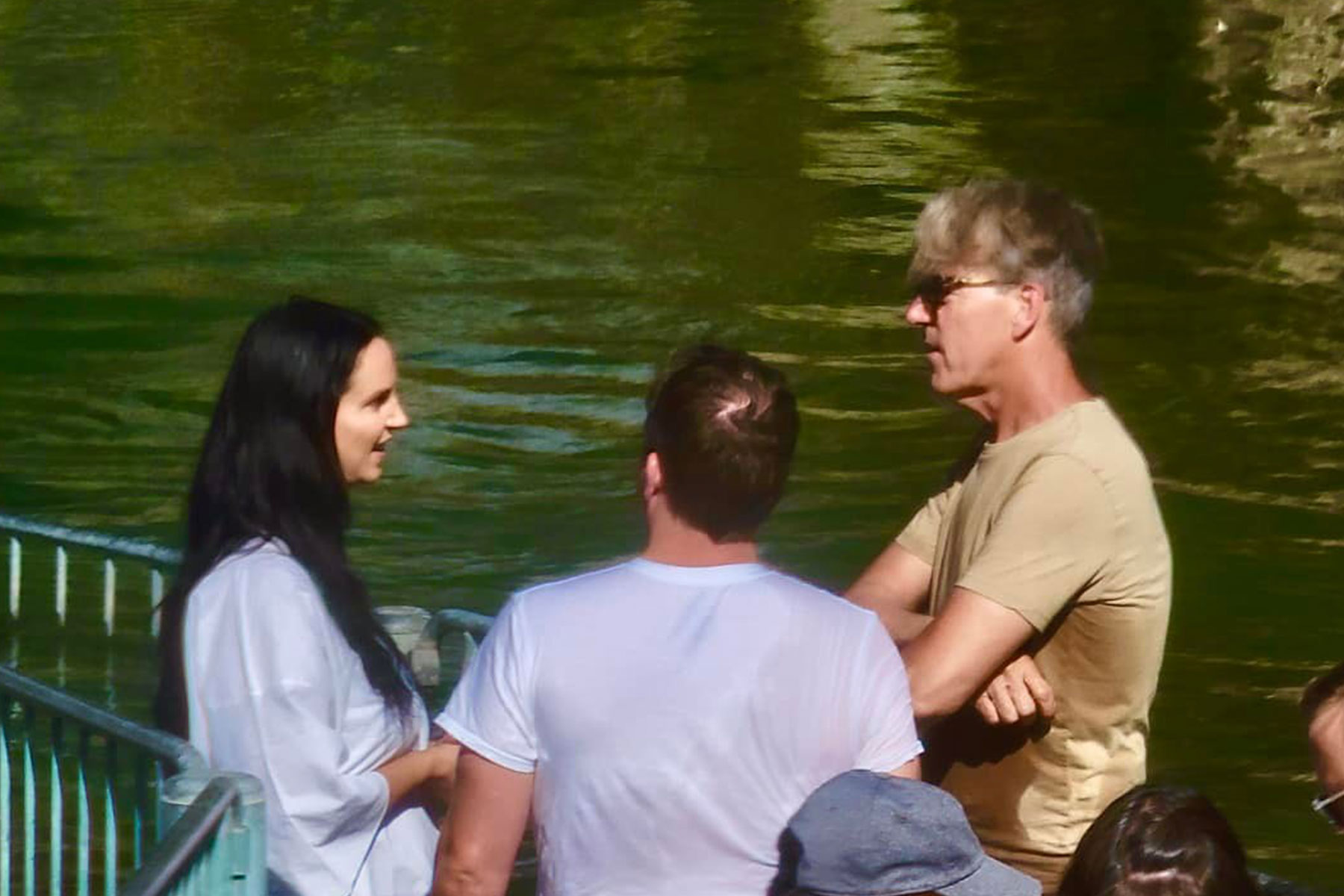 Lindsey talking to Skip Heitzig during her baptism in the Jordan River
